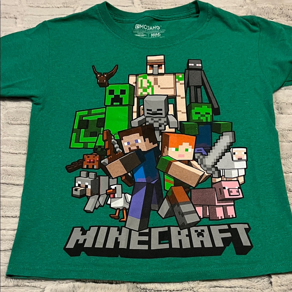 MAD Engine Teal Minecraft Kids Tee